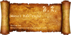 Wenzl Károly névjegykártya